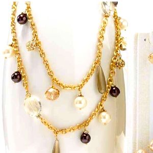 Stella & Dot | 'Vintage' Audrey Cluster Pearl Drop & Gold Necklace